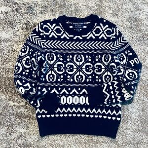 Polo by Ralph Lauren Boys Sweater in Navy and White Pattern
